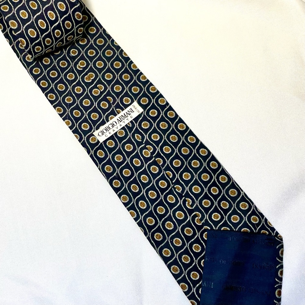 GIORGIO ARMANI Italian Silk & Linen Tie - Picture 4 of 6